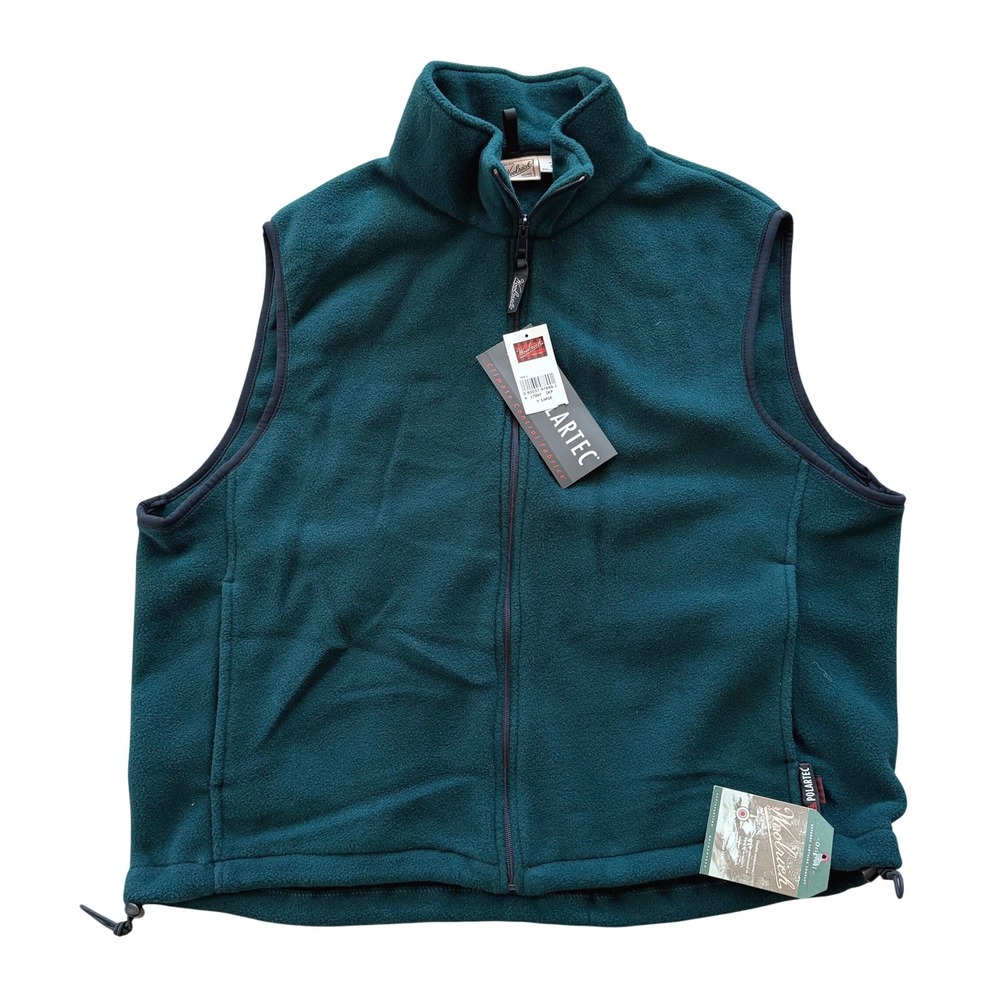 Woolrich Polartec Fleece‎ Vest Mens Size XL Dark Green Full Zip NWT Y2K